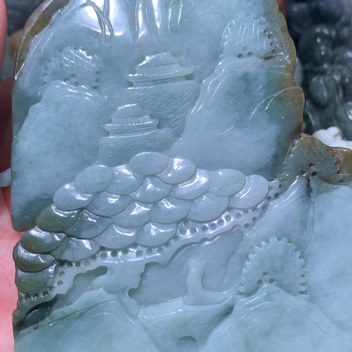 翡翠未镶嵌颈饰保真天然A货翡翠