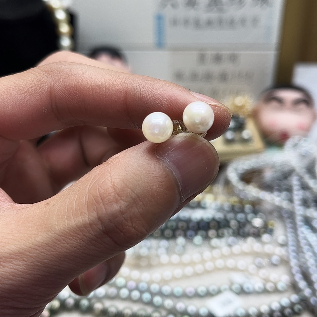 银S925镶嵌海水珍珠耳饰