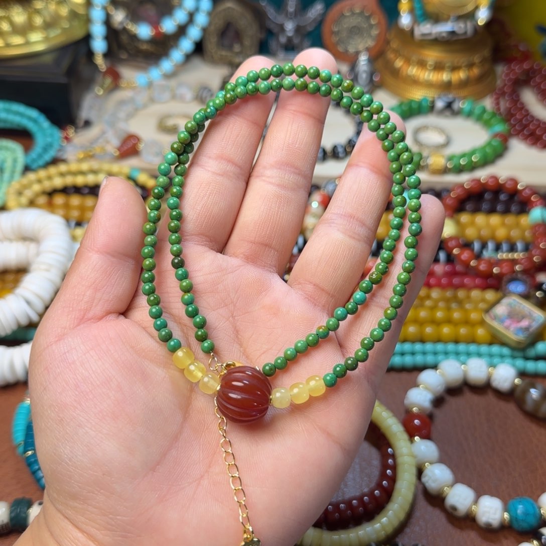 颈饰琉璃藏式念珠/藏式手串