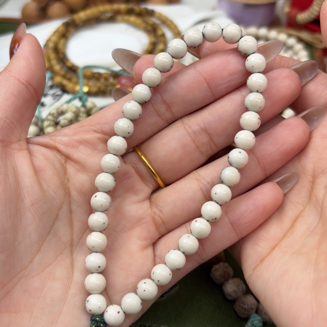 星月菩提手串7mm圆珠手持❗️大留白龙蛋❗️石玉料❗️