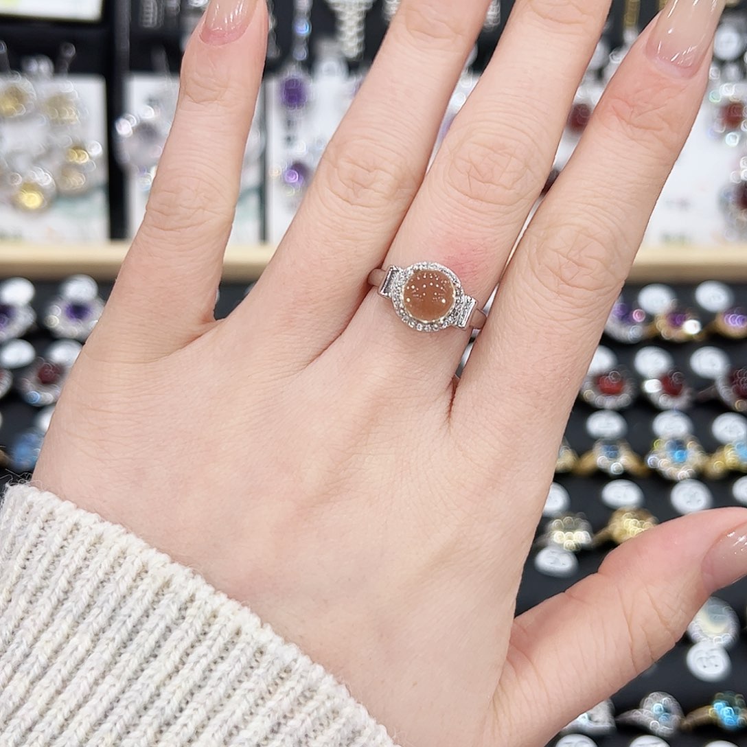 黄晶戒指银S925镶嵌戒指