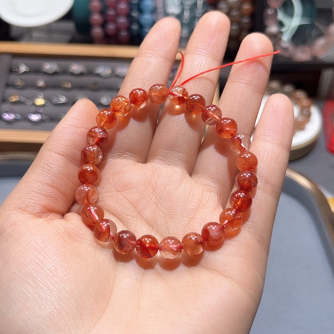 水晶手链未镶嵌胶花素圈手串