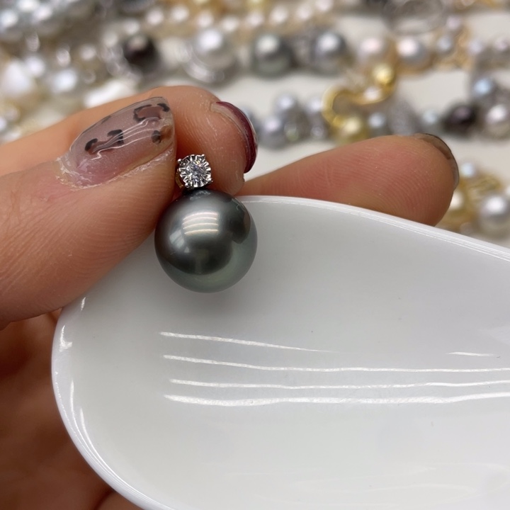 海水珍珠吊坠(不含链)18K金镶嵌