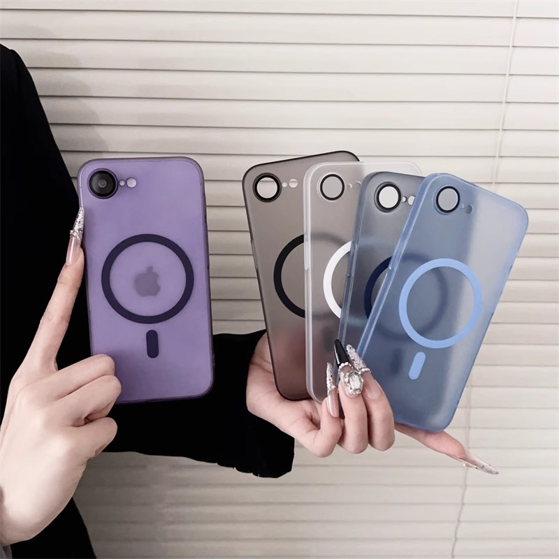适用苹果16e手机壳冰雾磁吸硬壳iPhone16e带镜头膜半透明全包防摔