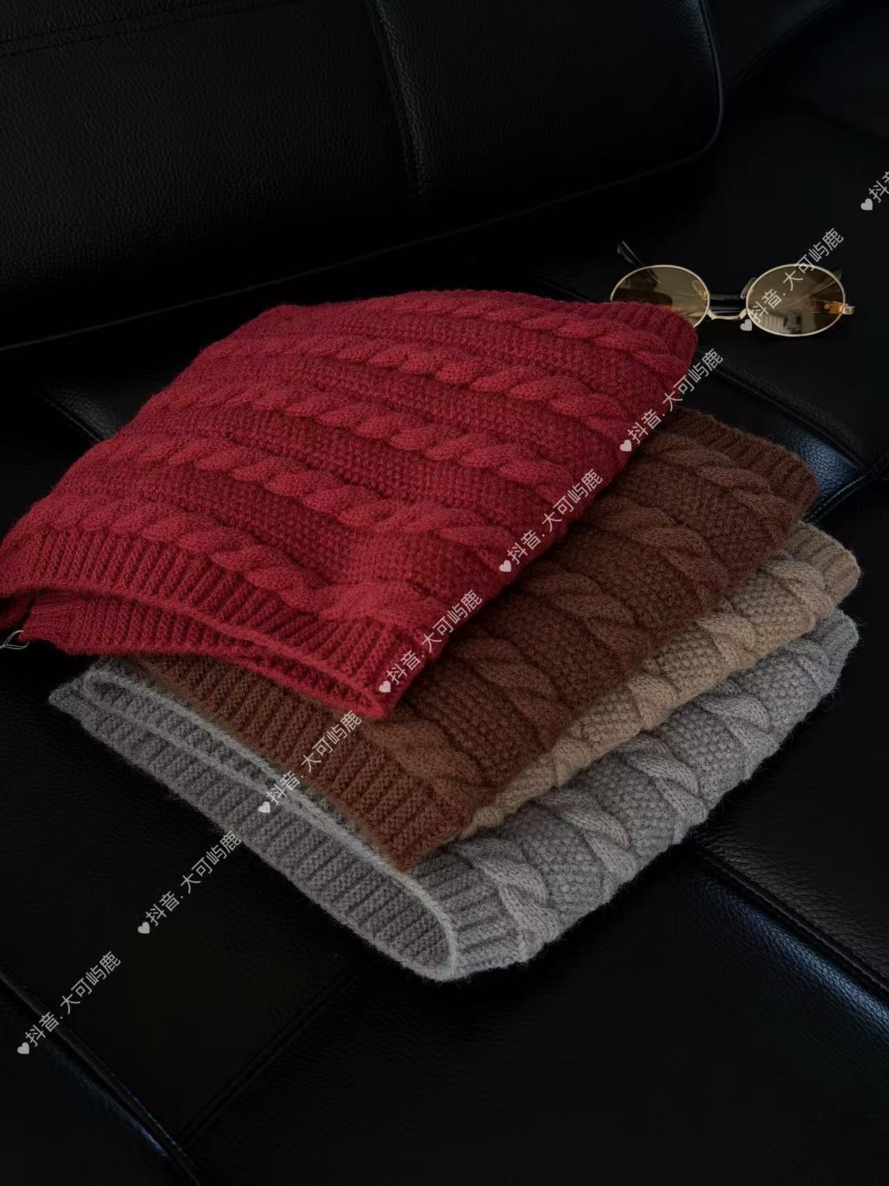 围巾 针织麻花小围巾 围脖ins围巾秋冬复古