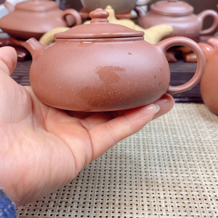 紫砂茶壶紫泥中曹青