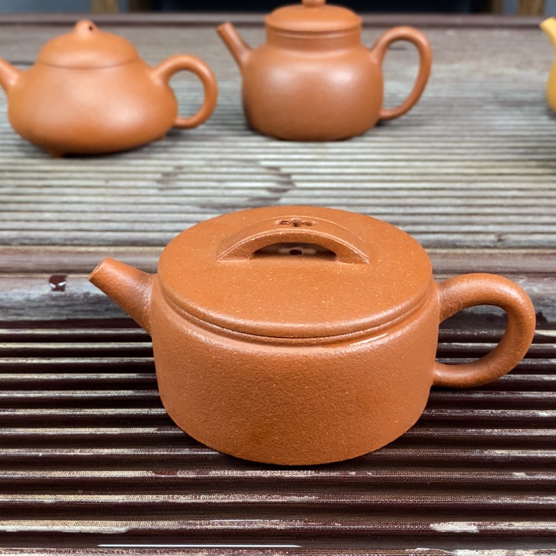 茶壶紫砂宜兴原矿紫砂壶纯手工红红降坡150c汉瓦
