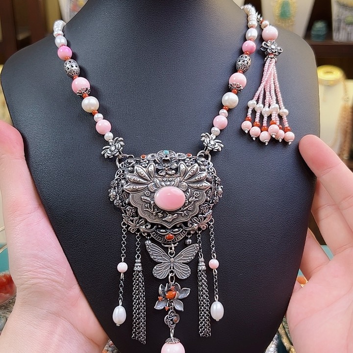 贝壳项链银S925镶嵌项链