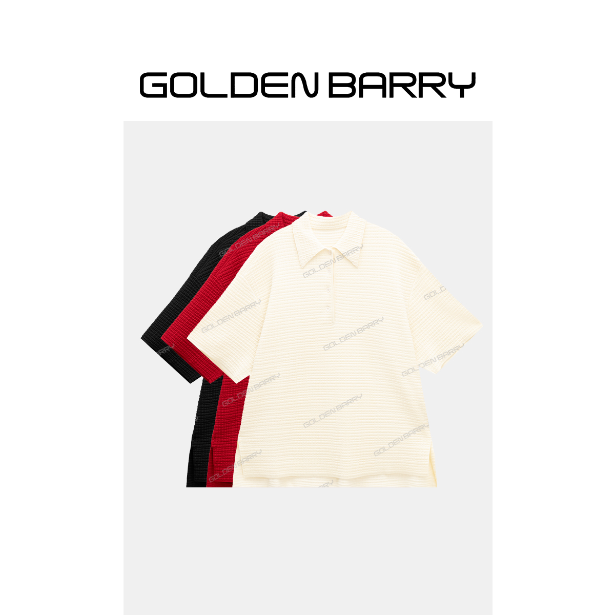 GOLDENBARRY|246443半开排扣POLO领针织短袖