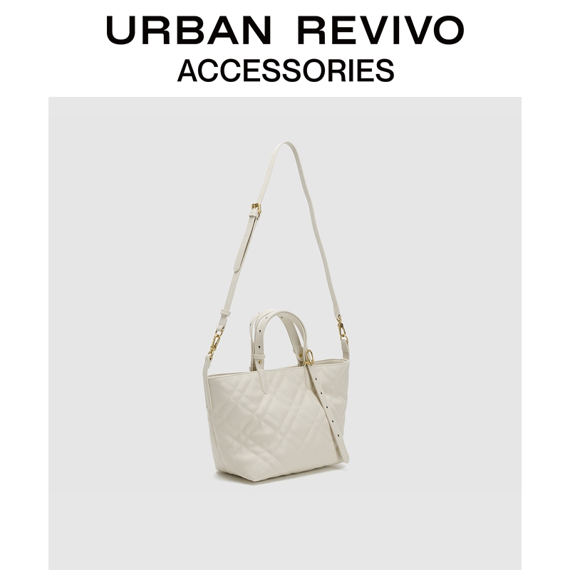 URBAN REVIVO2026春季新款女士菱格托特手提斜挎包UAWB60017+