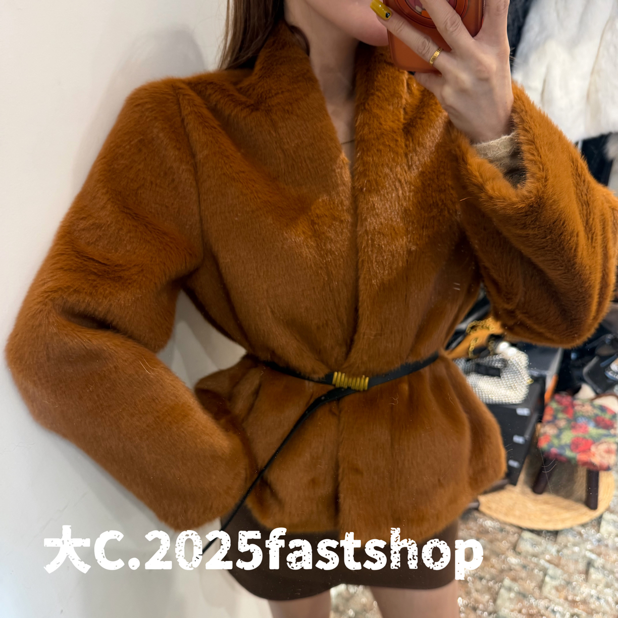 人造皮草 【CXX】正品高板水貂平替毛毛外套