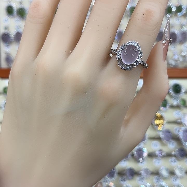 戒指萤石银S925镶嵌