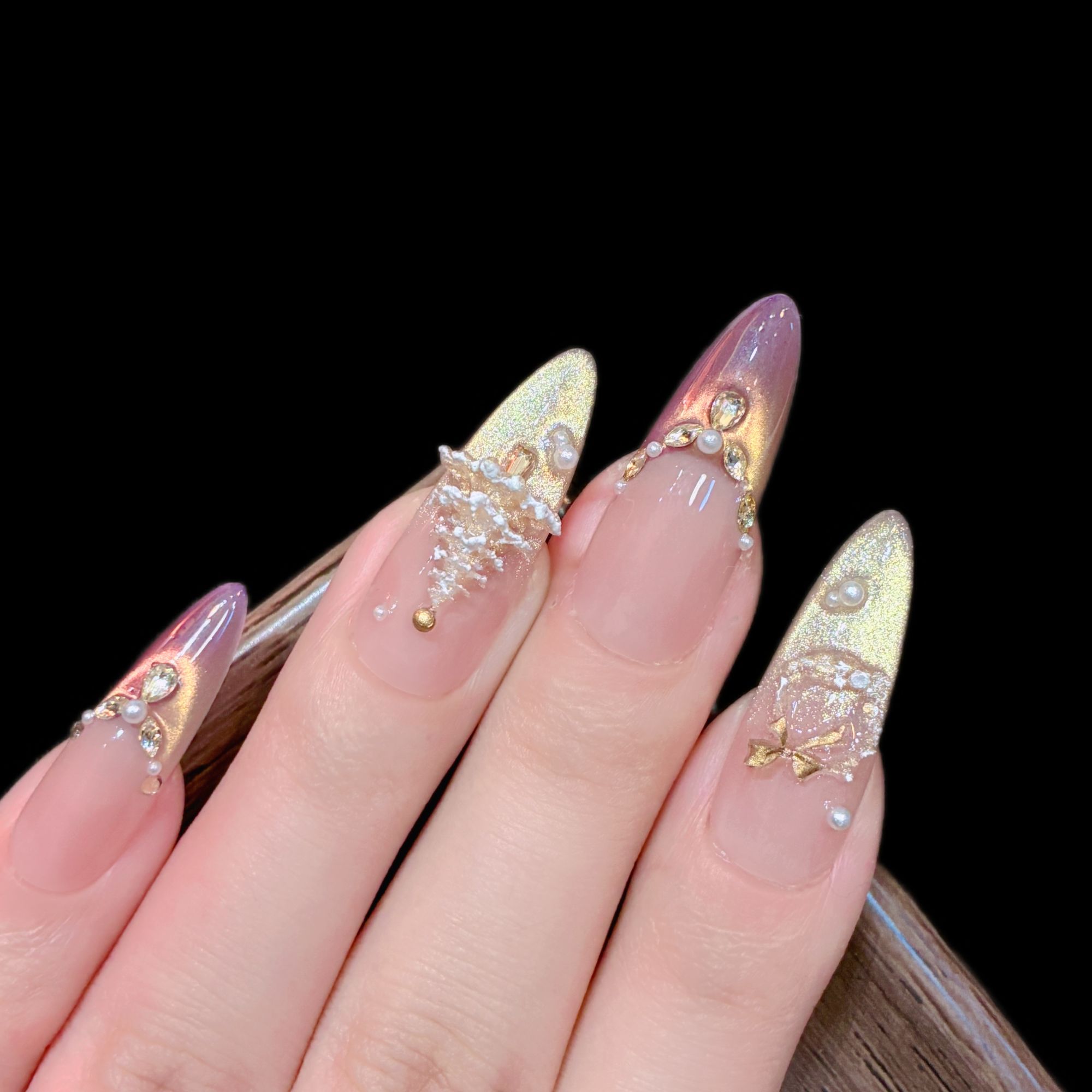 【伊甸园之树】圣诞树立体浮雕气质美甲2025秋冬新款手工穿戴甲