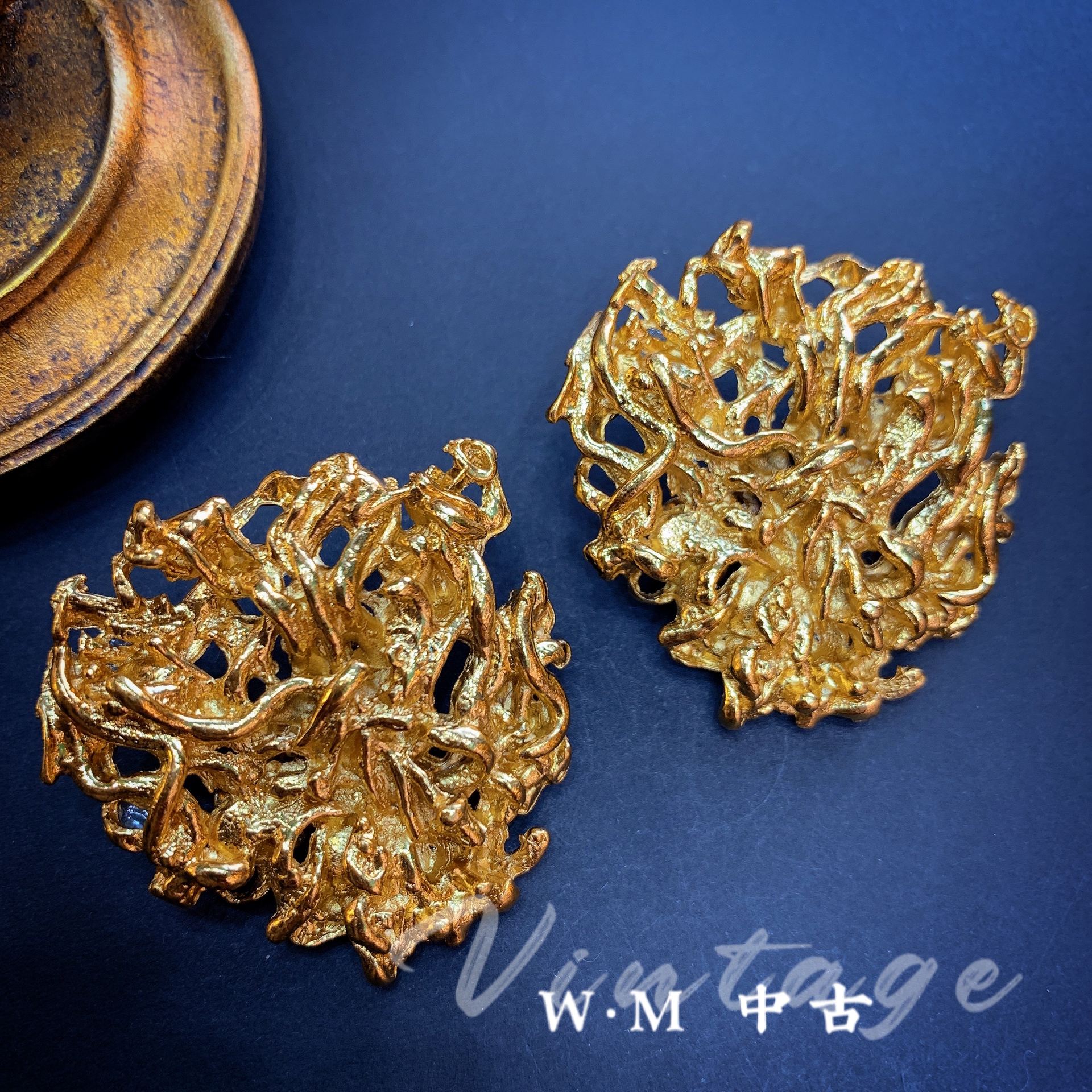 铜合金耳饰 W·M中古-Gavilane（法）耳夹