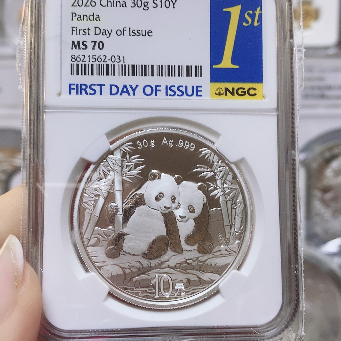 纯银26年30克熊猫70分首日