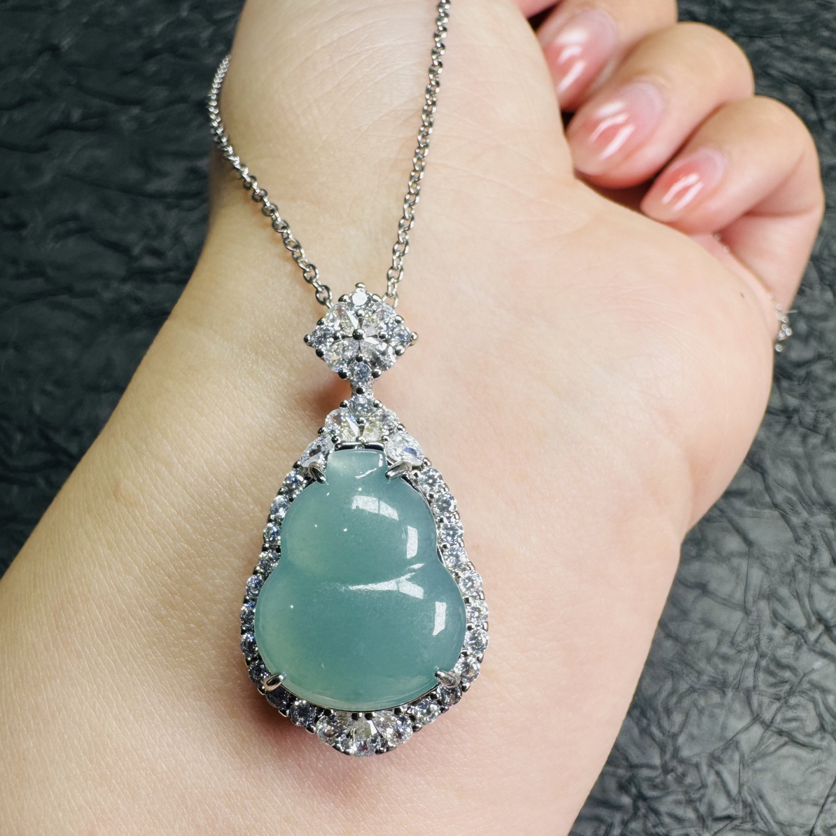 天然翡翠 天空蓝冰福禄葫芦百搭吊坠（多样性发其一 含链）