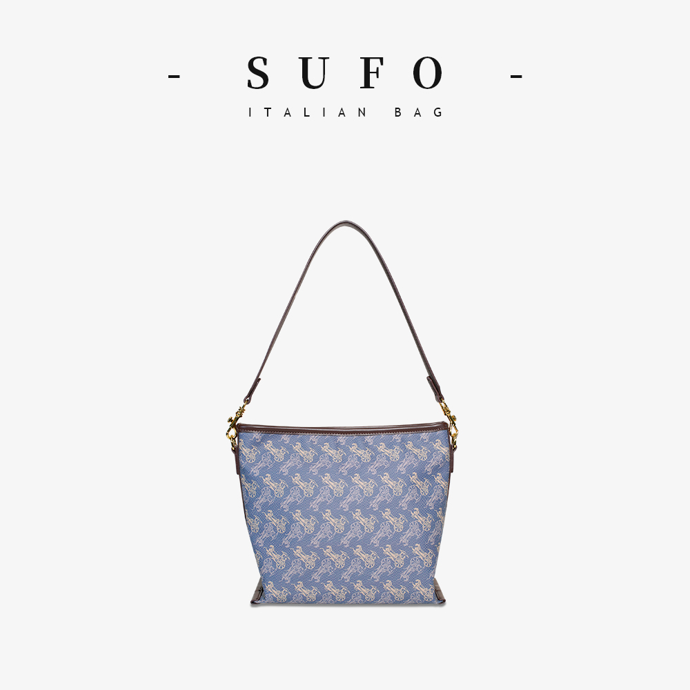 SUFO/尚芙真皮水桶包女斜挎25款夏天轻奢高级感大容量上班通勤