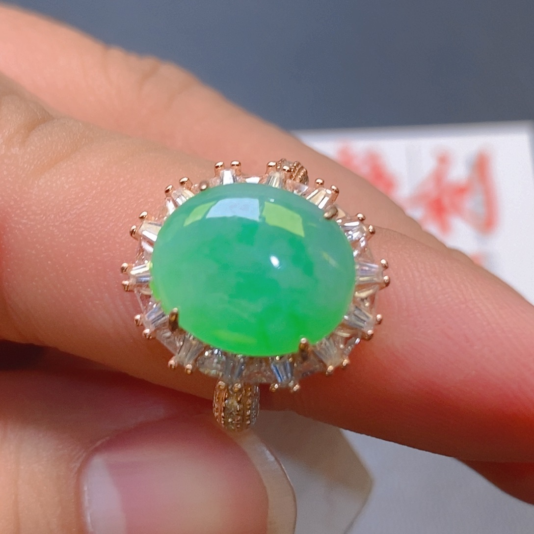 翡翠耳饰银S925镶嵌静**情