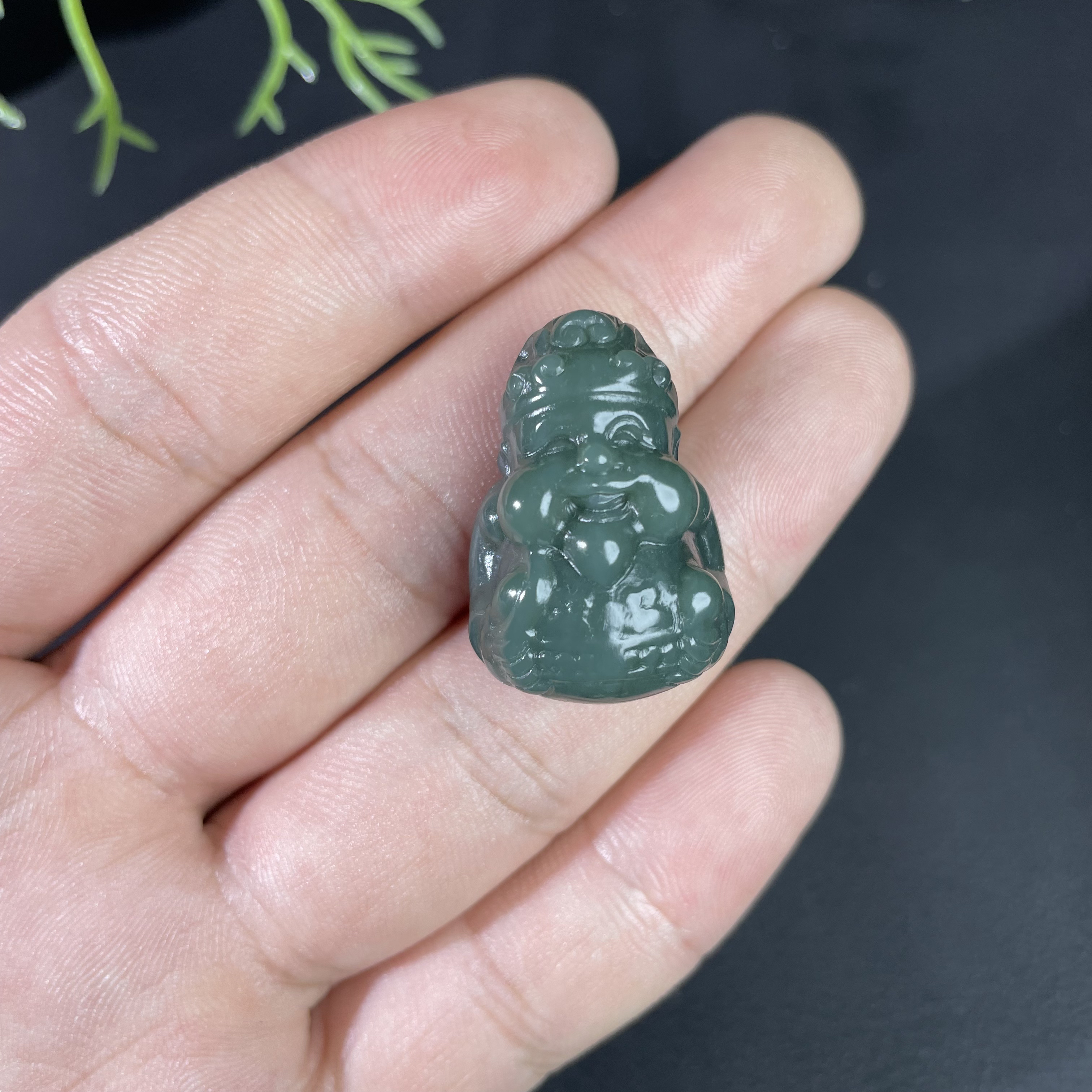 天然和田玉且末蓝财神财源滚滚吊坠男女款玉石中国风汉服潮流挂件