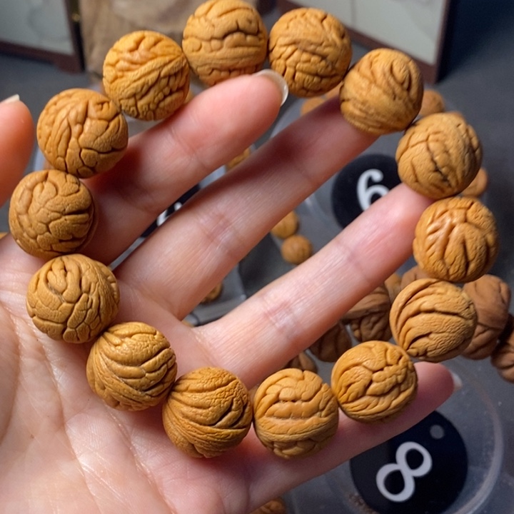 文玩核桃手串秦岭野生龙纹桃核19