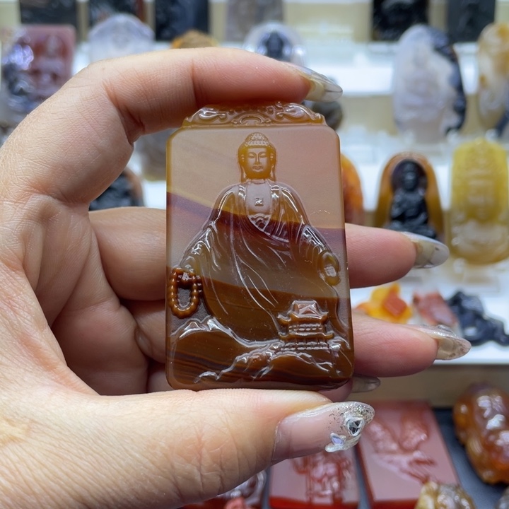 玛瑙/玉髓吊坠(赠链)未镶嵌可**甜吊坠