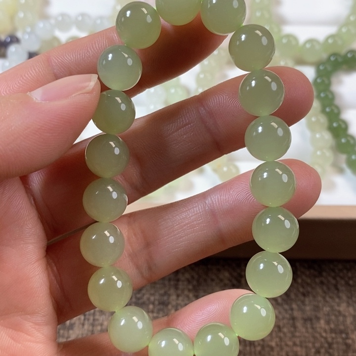 和田玉手串未镶嵌一***土