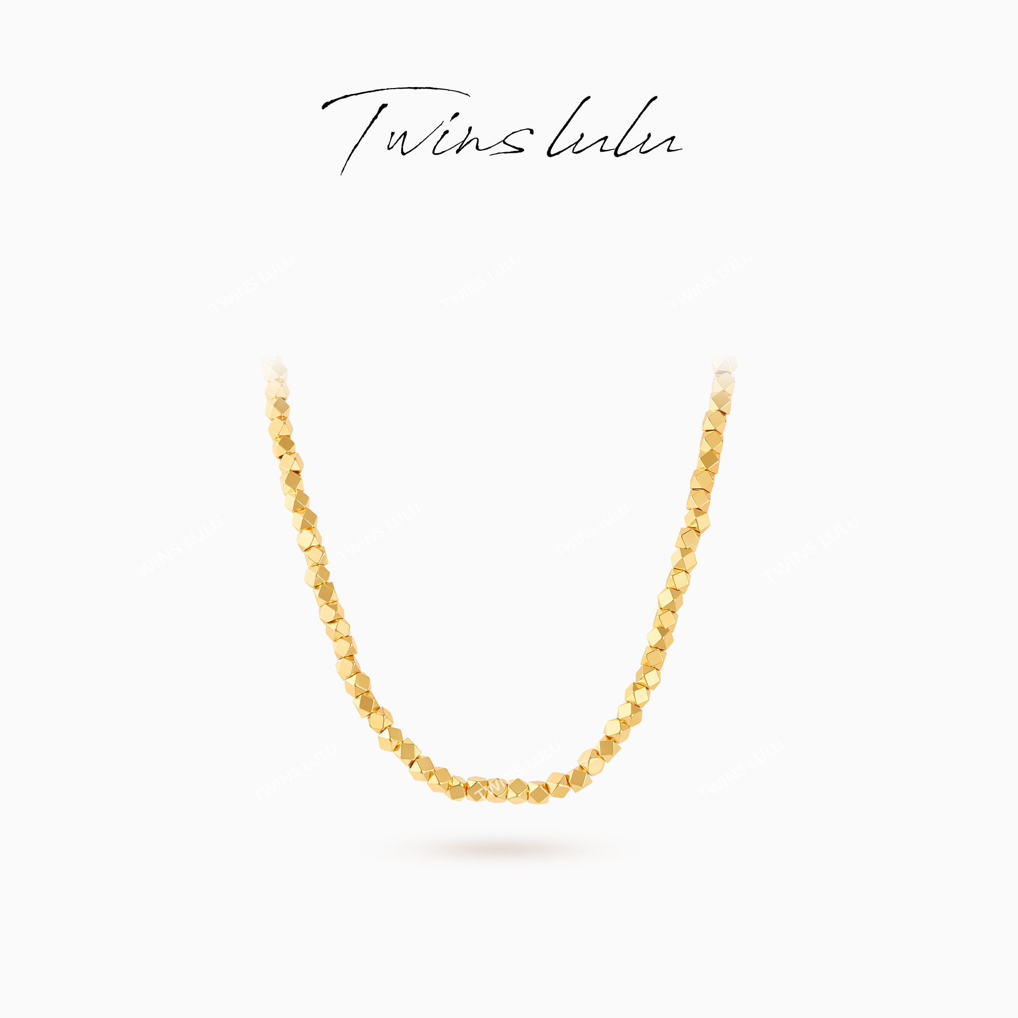 TWINS LULU 镀K金 小众首饰轻奢极简高级几何素链项链TSJ10031