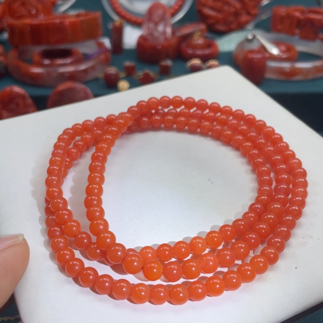 南红玛瑙保山南红多圈5+mm未镶嵌