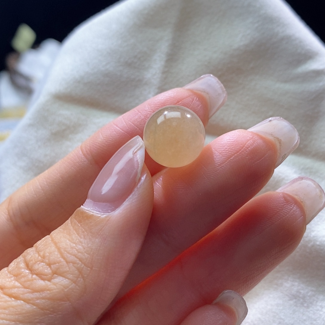 颈饰未镶嵌翡翠翡翠西柚色圆珠12.3mm