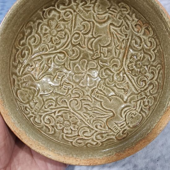 福***寿瓷陶瓷青釉小碗一个完整