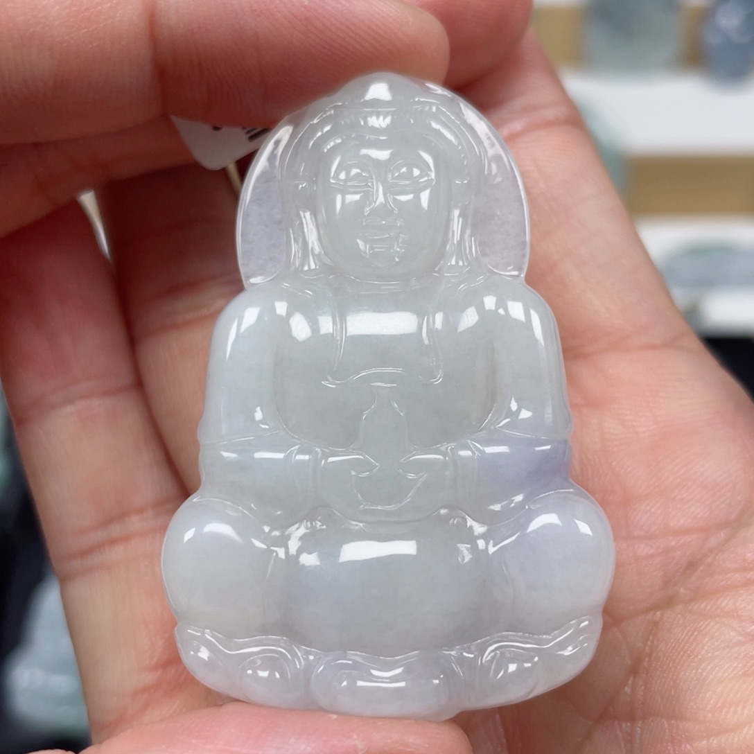 翡翠颈饰未镶嵌天然翡翠A货观音G111号