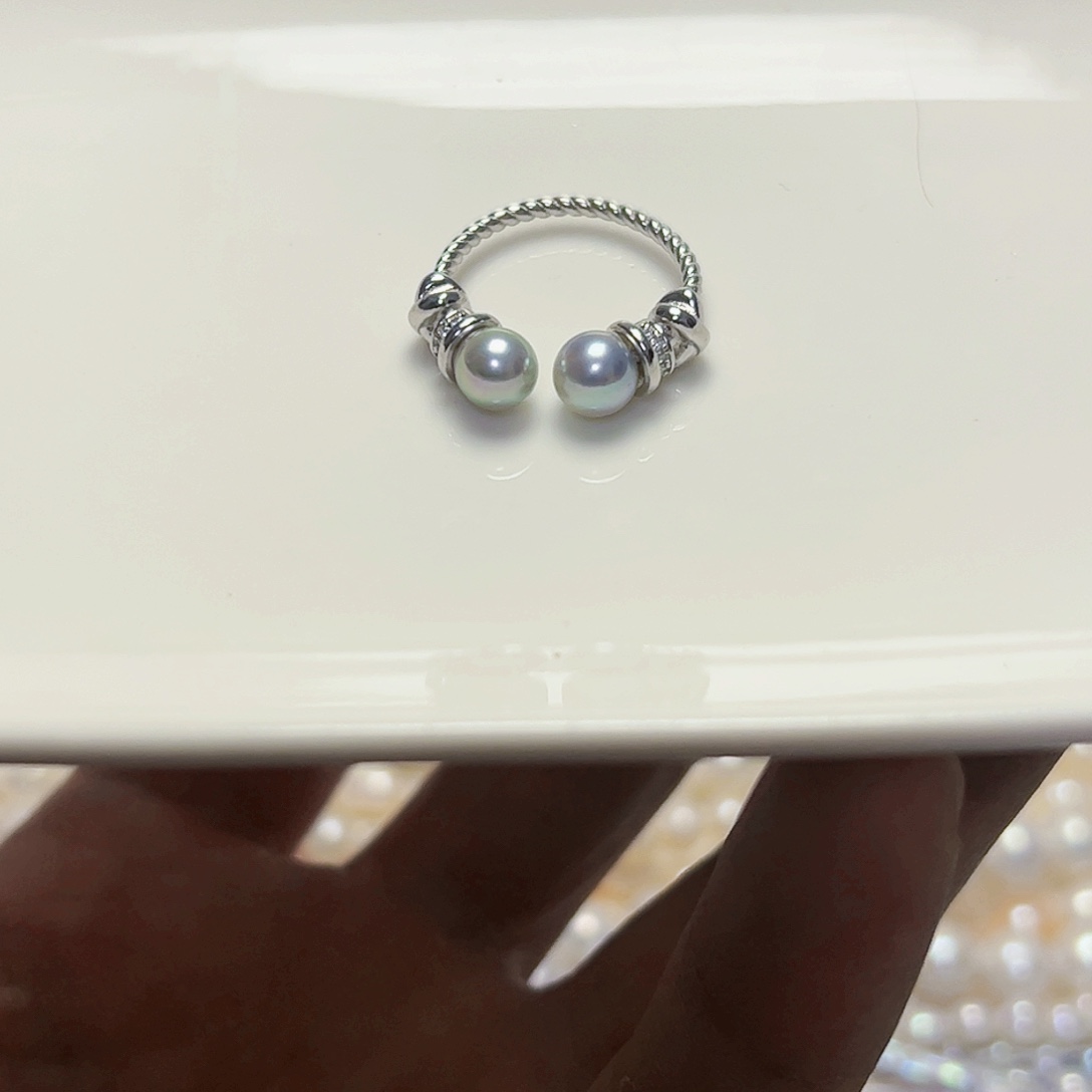 淡水珍珠戒指银S925镶嵌