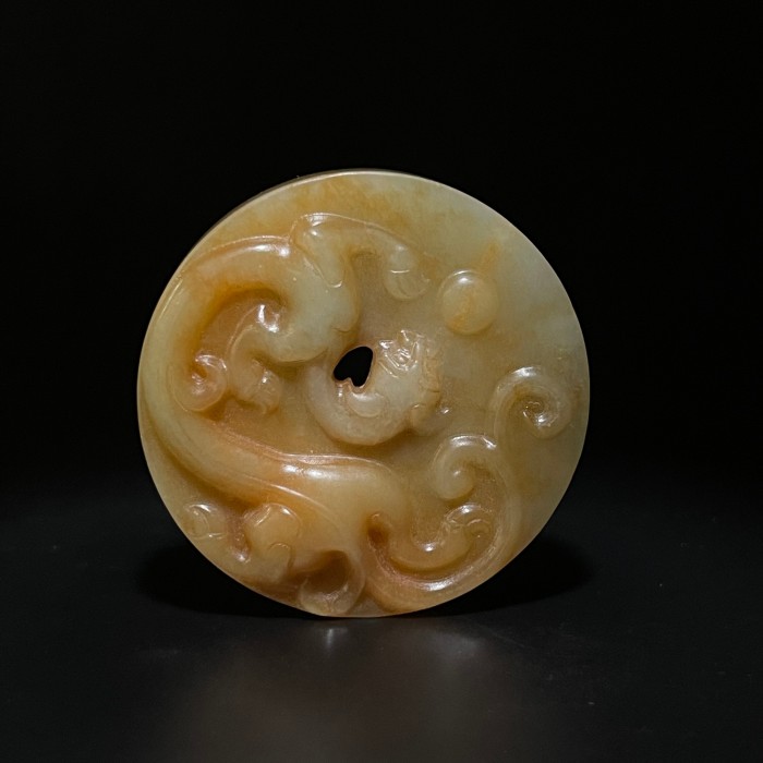 《清代》和田玉螭龙玉璧 山东国营文物商店 25082400650-10792