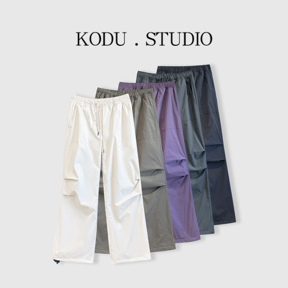 I【刻度KODU】LC-5842秋冬季户外休闲百搭纯色压褶抽绳加绒休闲裤