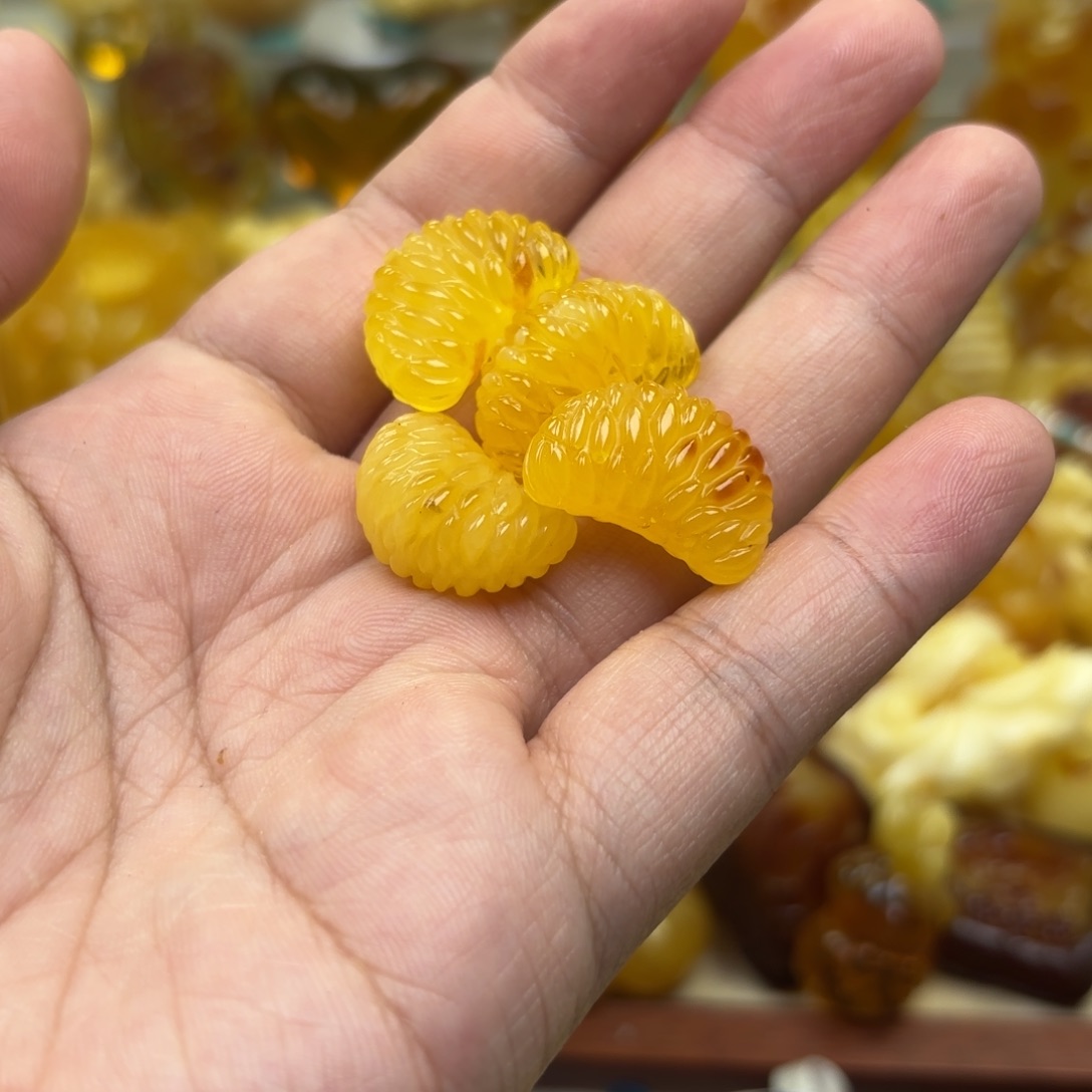 裸石蜜蜡未镶嵌橘子盼
