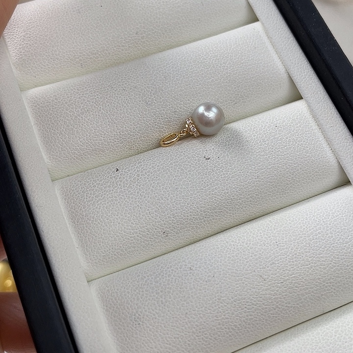 银S925镶嵌吊坠(不含链)海水珍珠