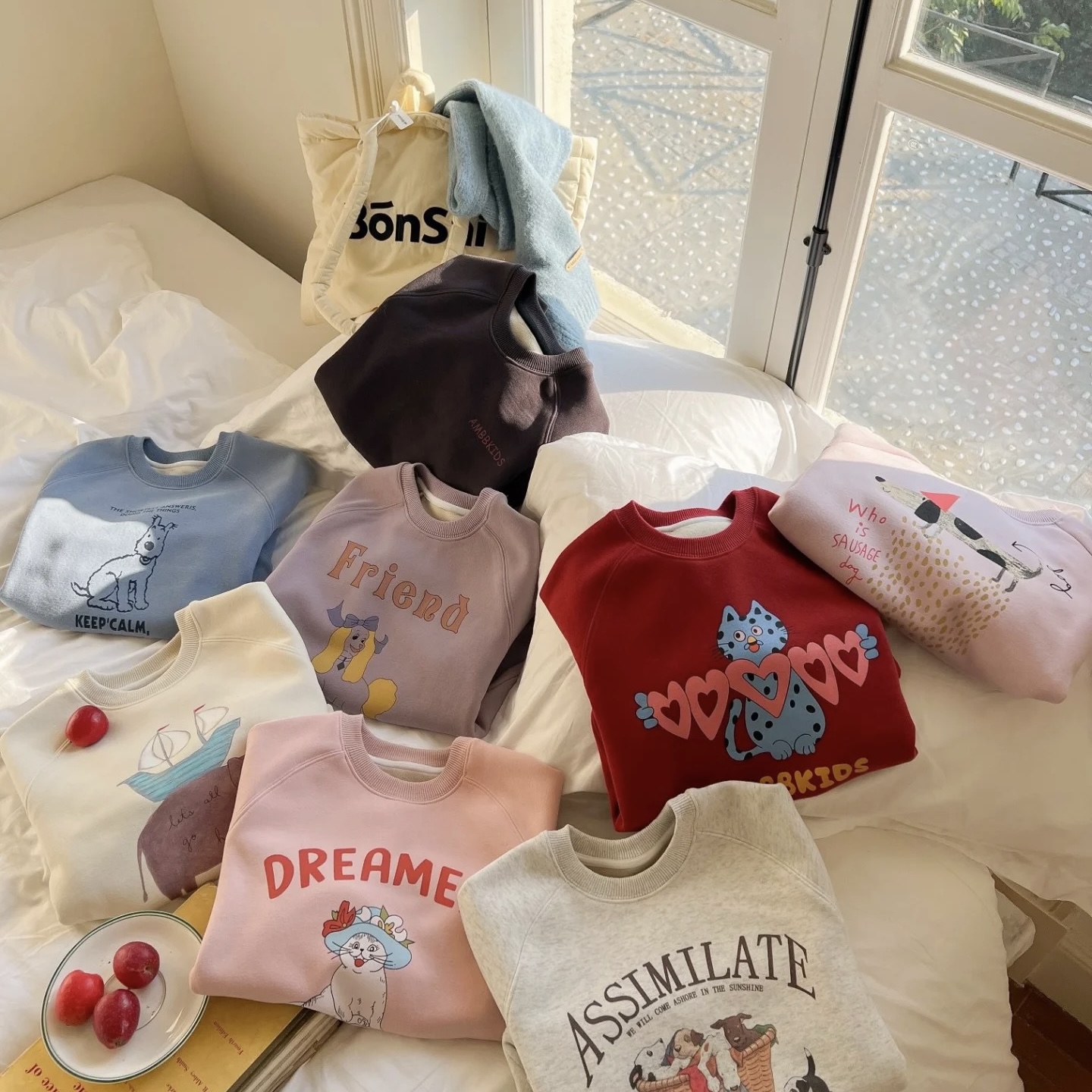 A3426#CYX-WXTS-T03儿童卫衣（藏青、白色）