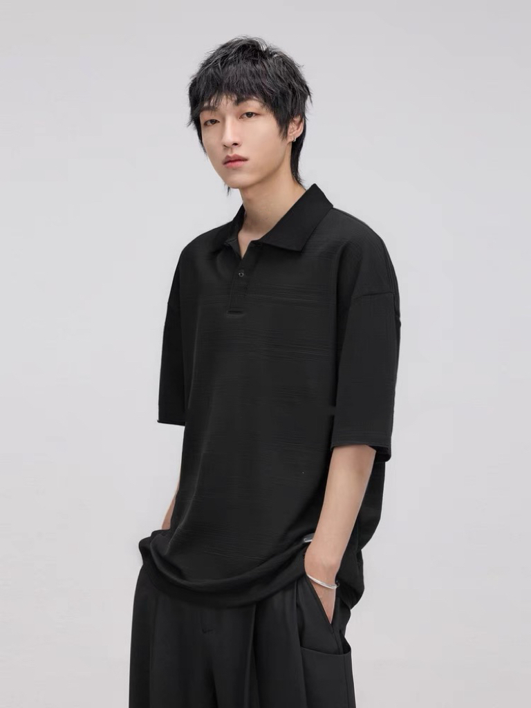 [6.18来啦 福利安排]男士针织短袖317701 珠地棉凉感polo衫翻领T