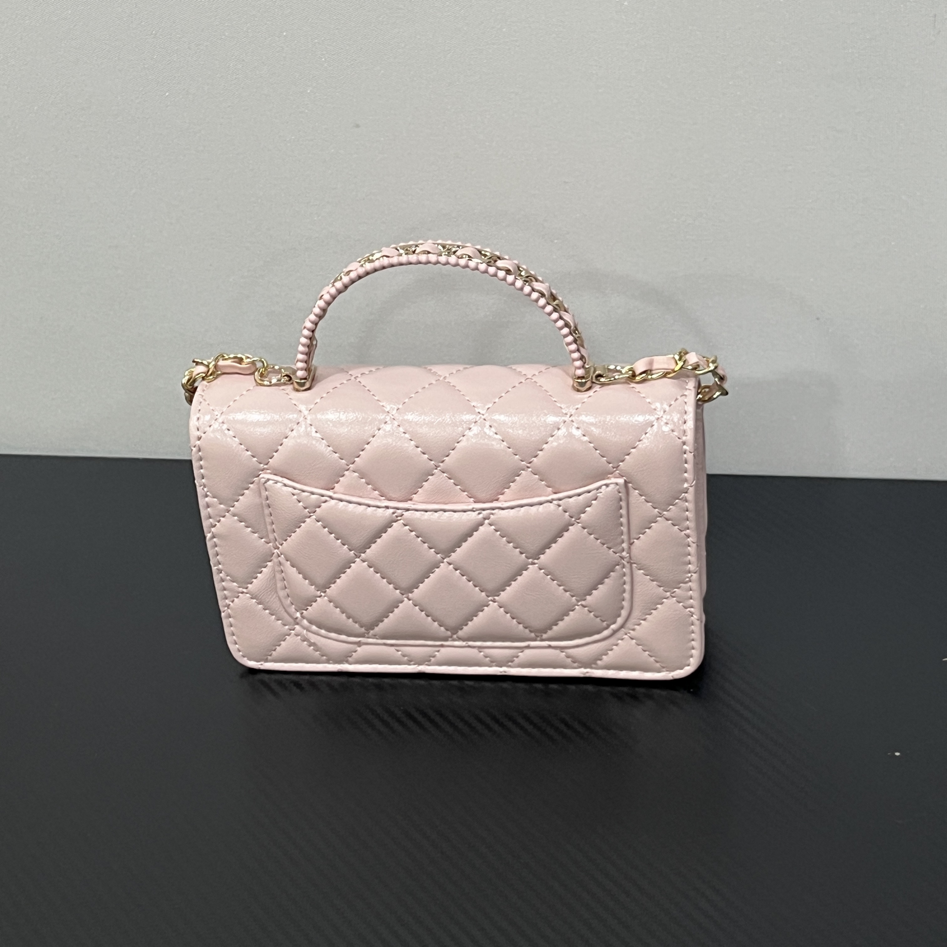 手工真皮包-6838-手提点-香-粉色