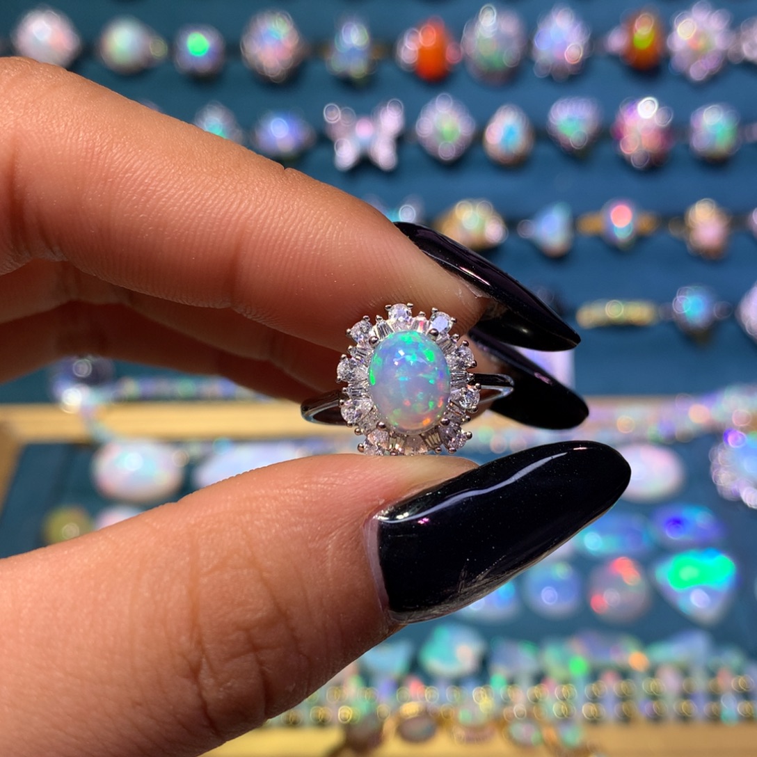 欧泊银S925镶嵌戒指款