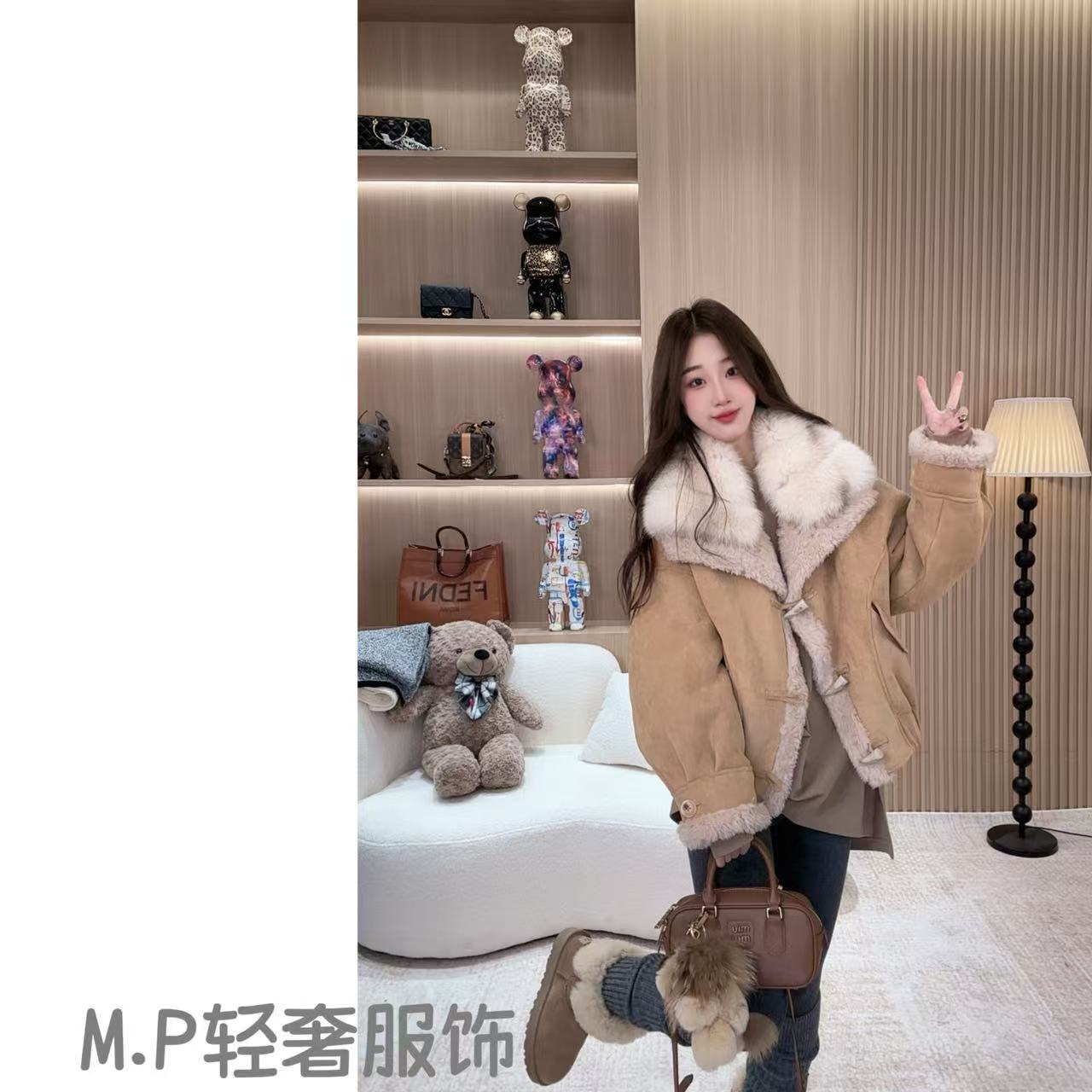萍宝宝 | MP多巴胺 时尚轻奢狐狸毛外套