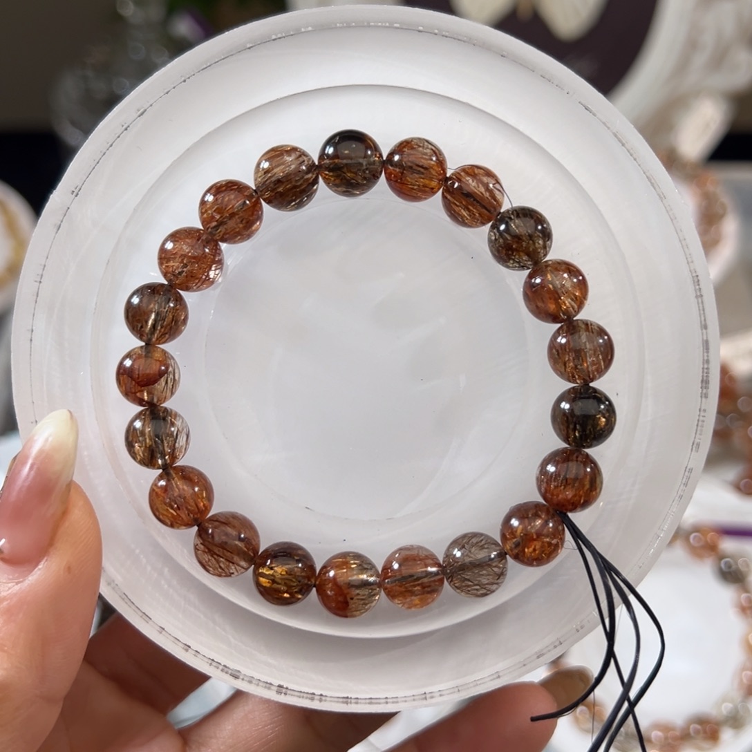 未镶嵌水晶手链黑金超七9m