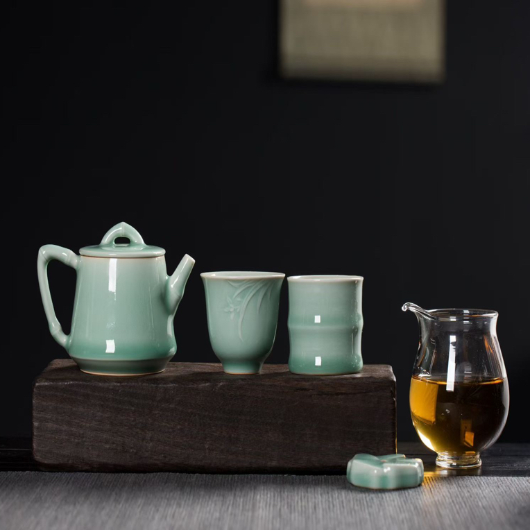 龙泉青瓷青竹雅韵茶具创意功夫茶茶具礼品伴手礼