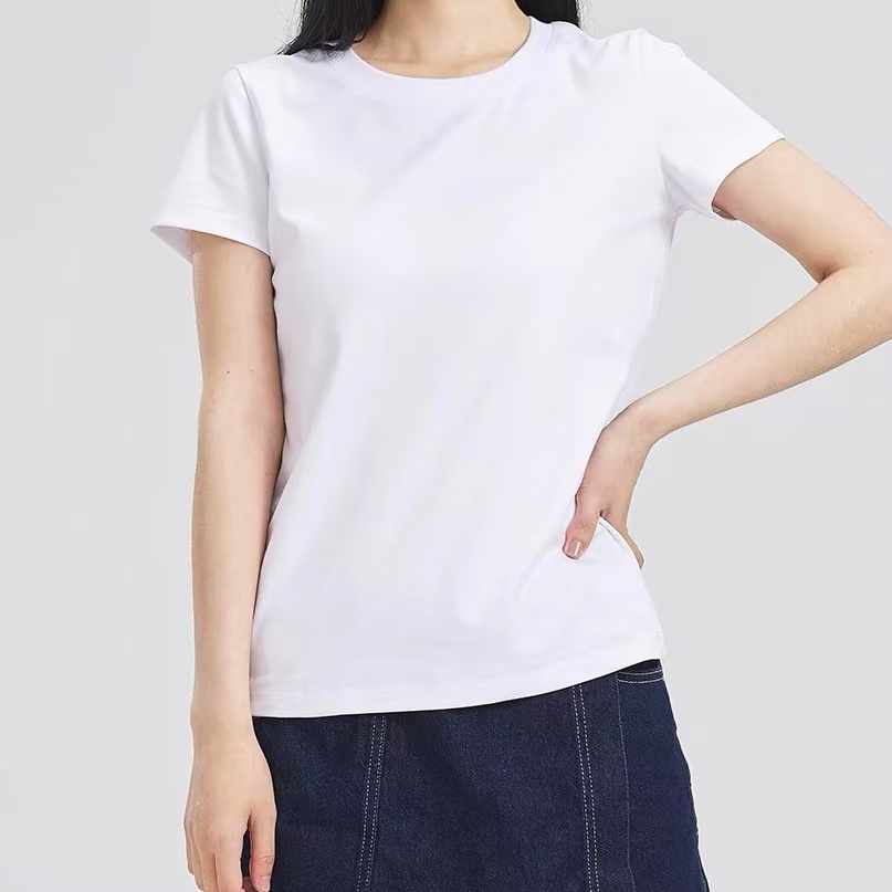 508/0012/119-9 T恤纯色简约短袖夏季上衣女士圆领短袖