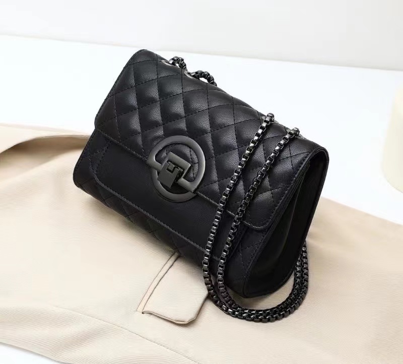 黑色真皮高定经典时尚单肩女包    H300