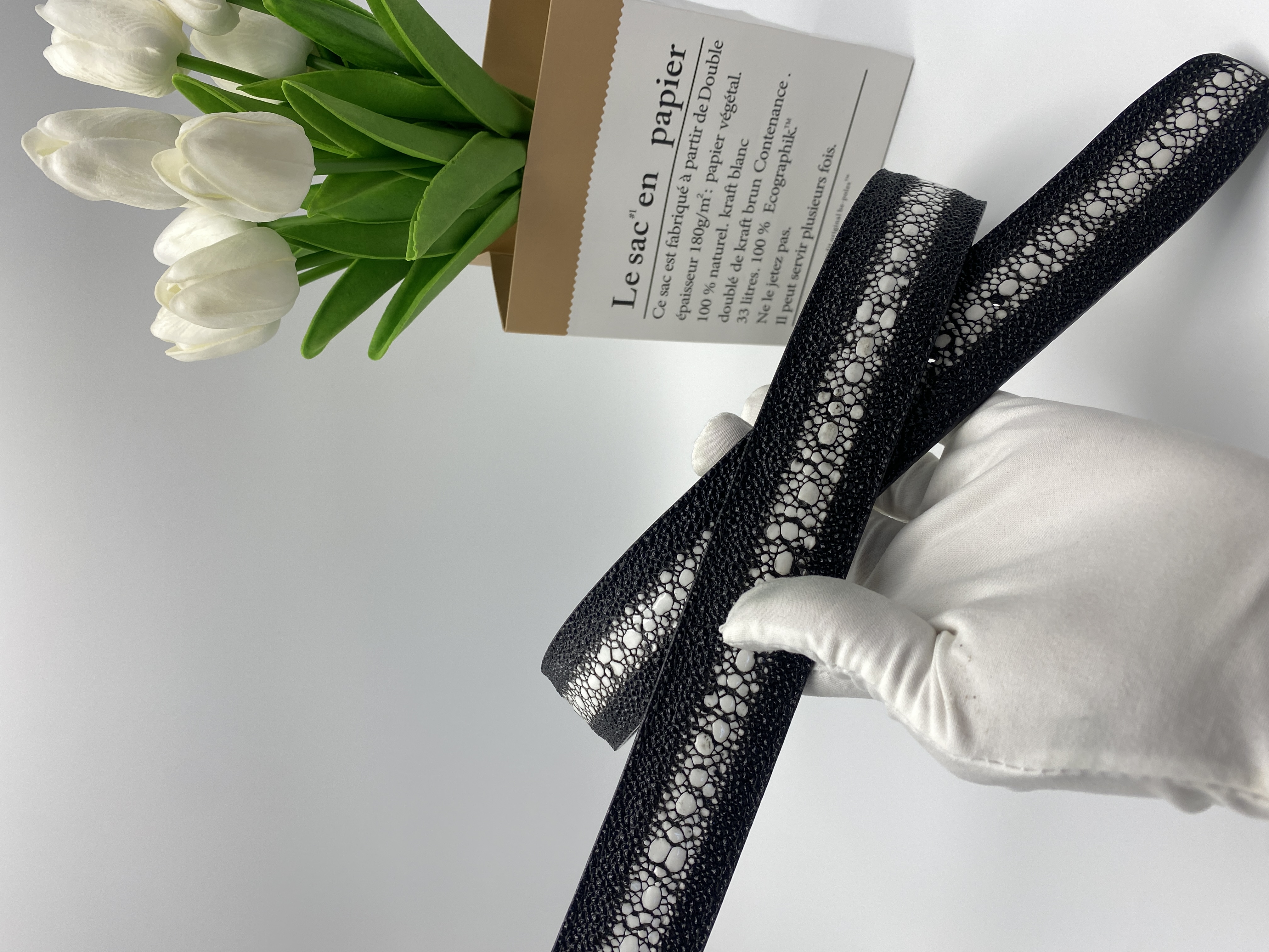 3.8宽珍珠鱼纹双面带身礼盒装