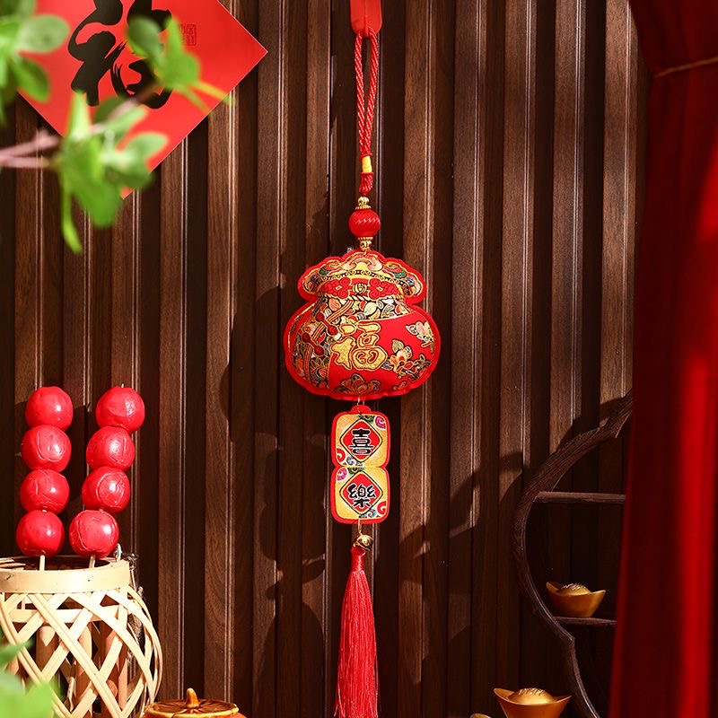 2026新款小钱袋春节客厅大门新年布置装饰挂饰