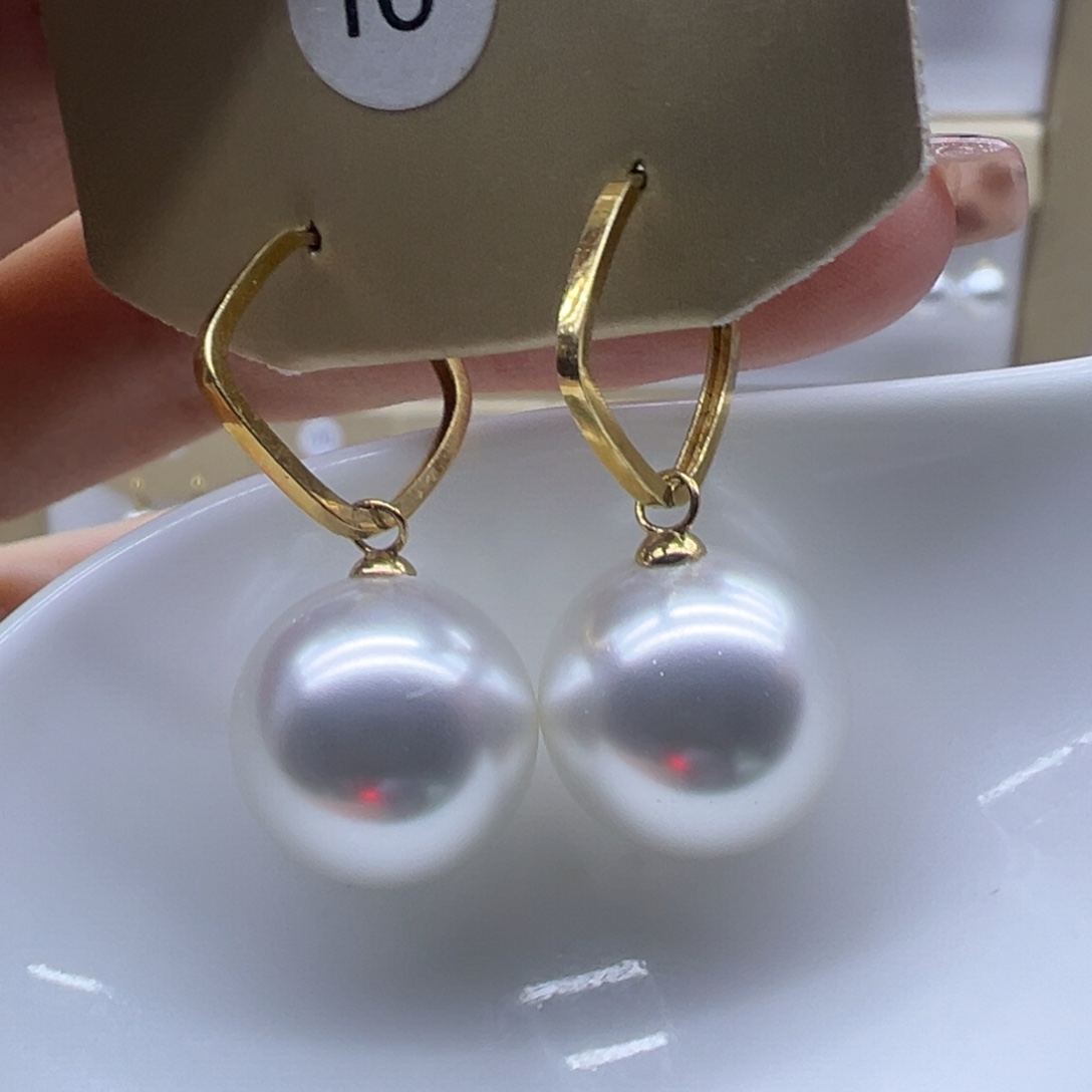 淡水珍珠耳饰18K金镶嵌