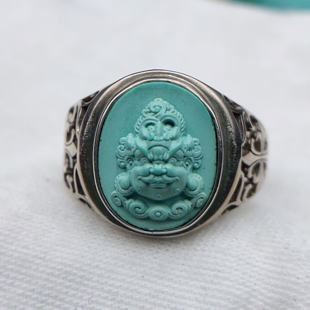 绿松石戒指银S925镶嵌