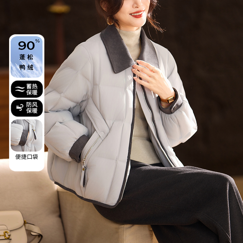 中年妈妈冬装90白鸭绒羽绒服2025新款洋气上衣中老年女装保暖外套
